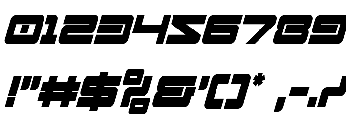 Ranger Force Condensed Italic Font OTHER CHARS
