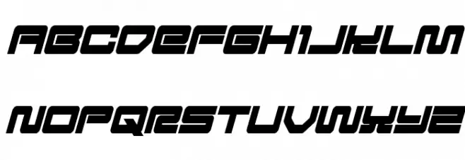 Ranger Force Condensed Italic 字体 大写