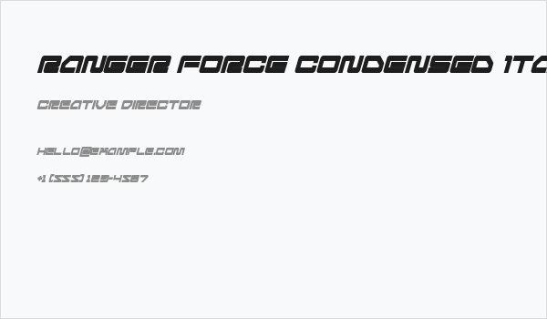 Ranger Force Condensed Italic Business Card
