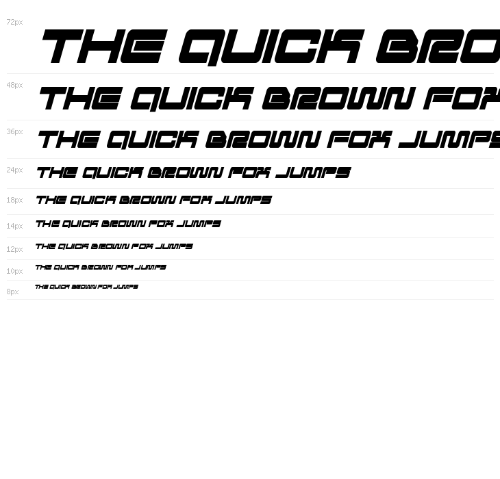 Ranger Force Condensed Italic Waterfall