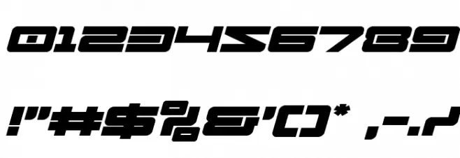 Ranger Force Expanded Italic Font OTHER CHARS