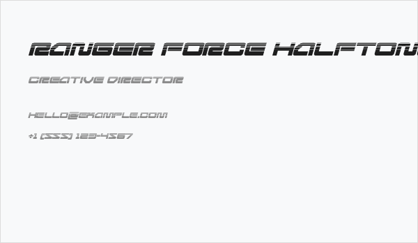 Ranger Force Halftone Italic Business Card