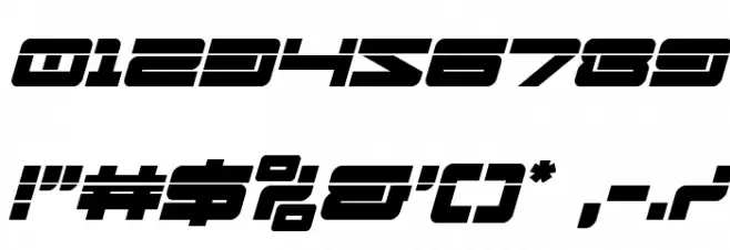 Ranger Force Laser Italic Font OTHER CHARS