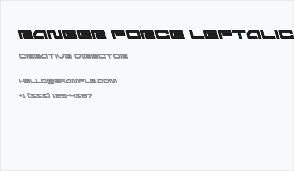 Ranger Force Leftalic Business Card