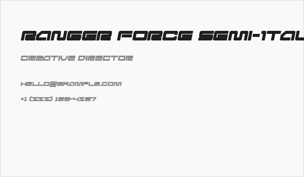 Ranger Force Semi-Italic Business Card