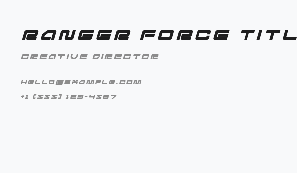 Ranger Force Title Italic Business Card