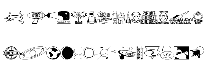 Ranger Ray's Rocketeers JL Schriftart Kleinbuchstaben