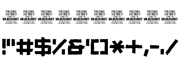 Rangly PERSONAL USE ONLY Font OTHER CHARS
