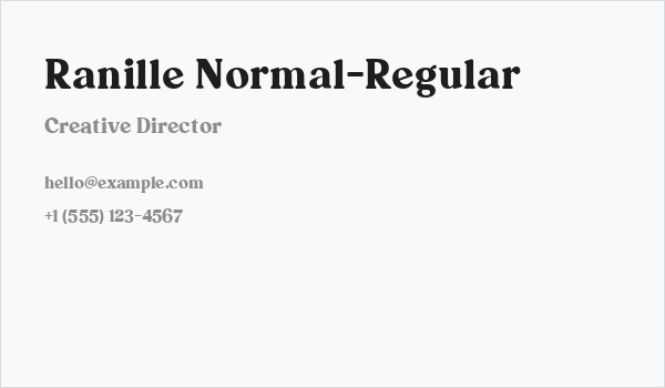 Ranille Normal-Regular Business Card