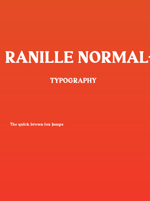 Ranille Normal-Regular Poster
