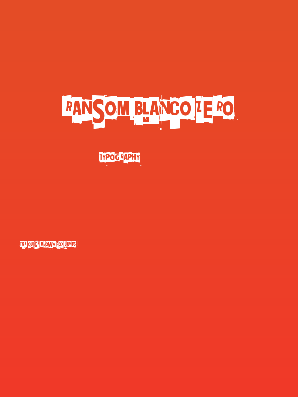 Ransom Blanco Zero Poster