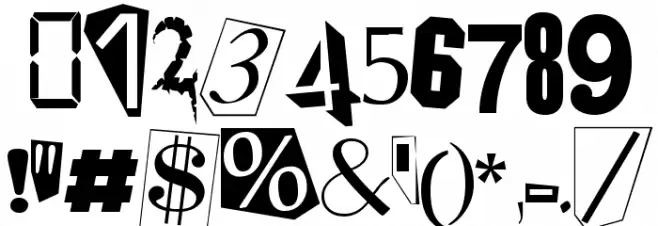 RansomNote Font OTHER CHARS