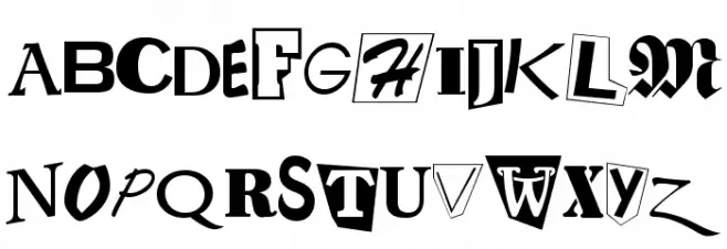 RansomNote フォント 大文字