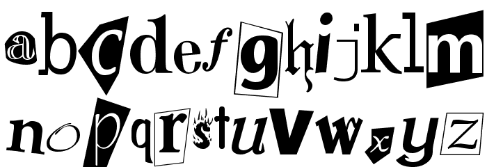 RansomNote Font LOWERCASE