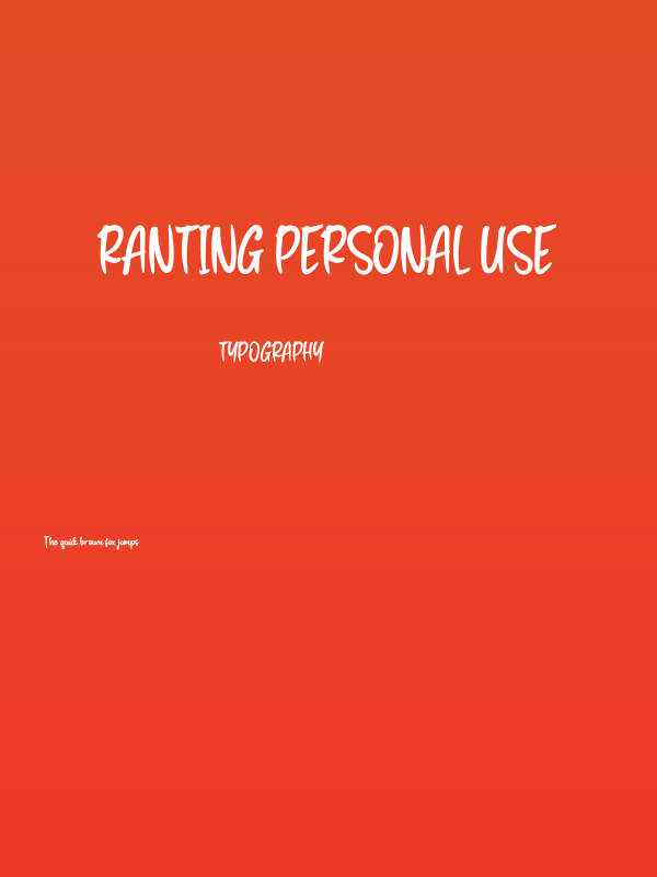 Ranting Personal Use Poster