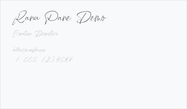 Ranu Pane Demo Business Card