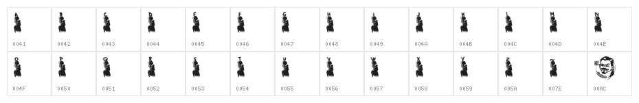 RapaNuiMoaiFont Character Map