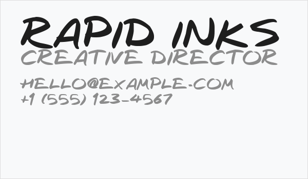 Rapid Inks Business Card
