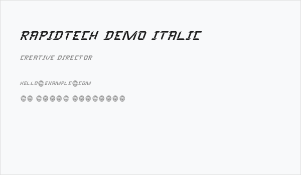 Rapidtech Demo Italic Business Card