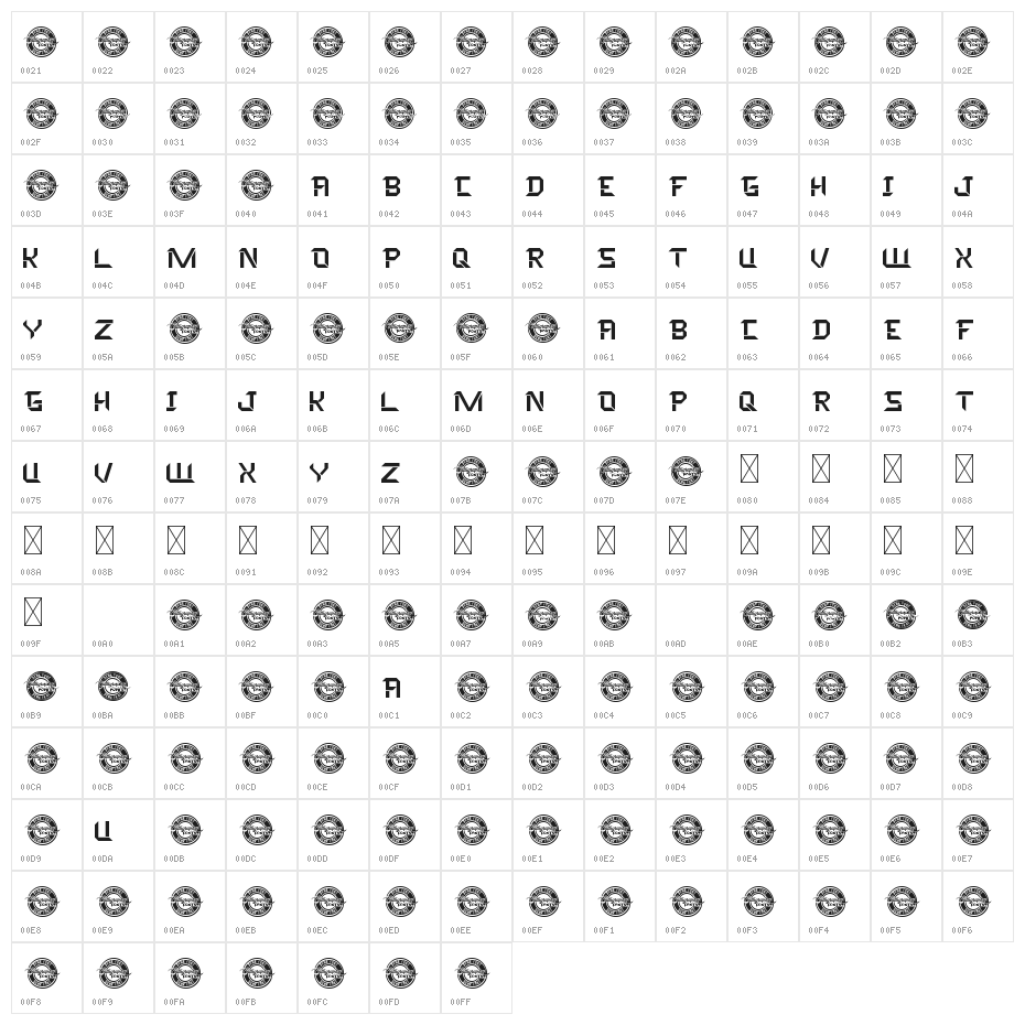 Rapidtech Demo Character Map