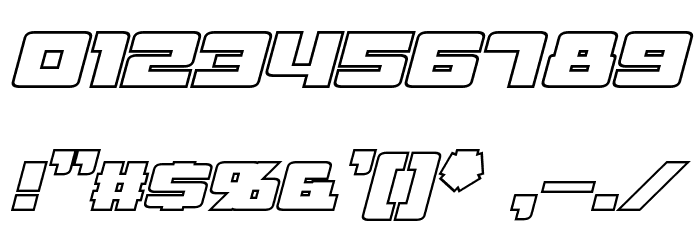 Rapier Zero Hollow Italic Font OTHER CHARS
