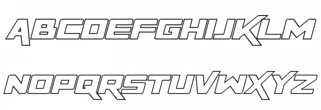 Rapier Zero Hollow Italic Шрифта ВЕРХНИЙ