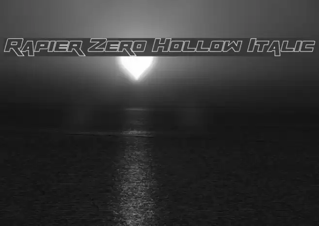Rapier Zero Hollow Italic Font examples