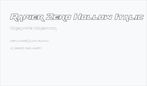 Rapier Zero Hollow Italic Business Card