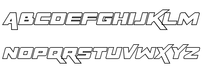 Rapier Zero Hollow Italic Font LOWERCASE