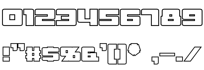 Rapier Zero Hollow Font OTHER CHARS