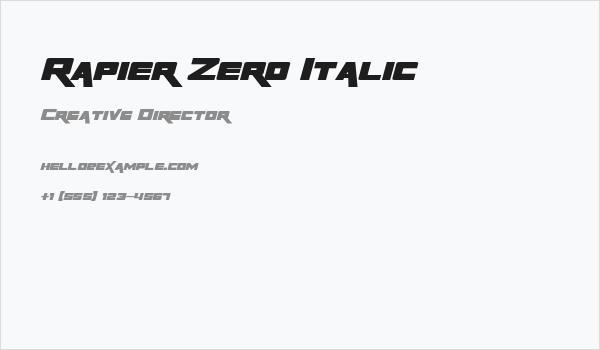 Rapier Zero Italic Business Card