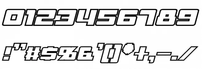 Rapier Zero Outline Italic Font OTHER CHARS