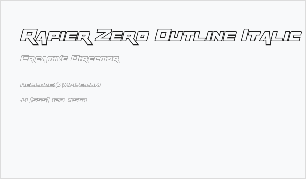 Rapier Zero Outline Italic Business Card