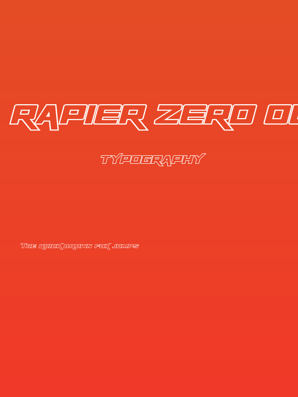 Rapier Zero Outline Italic Poster