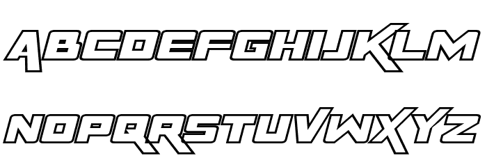 Rapier Zero Outline Italic Font LOWERCASE