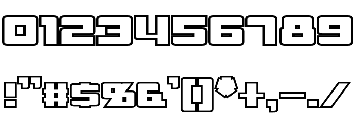 Rapier Zero Outline Font OTHER CHARS
