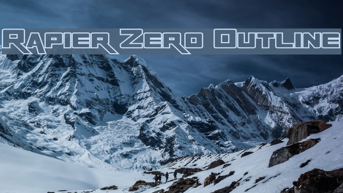 Rapier Zero Outline Font examples