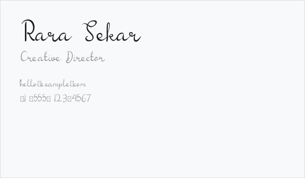 Rara Sekar Business Card