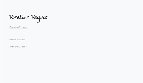 RareBlair-Regular Business Card