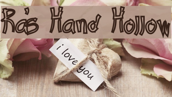 Ra's Hand Hollow Font examples