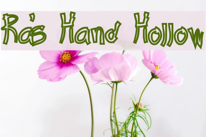 Ra's Hand Hollow Font examples