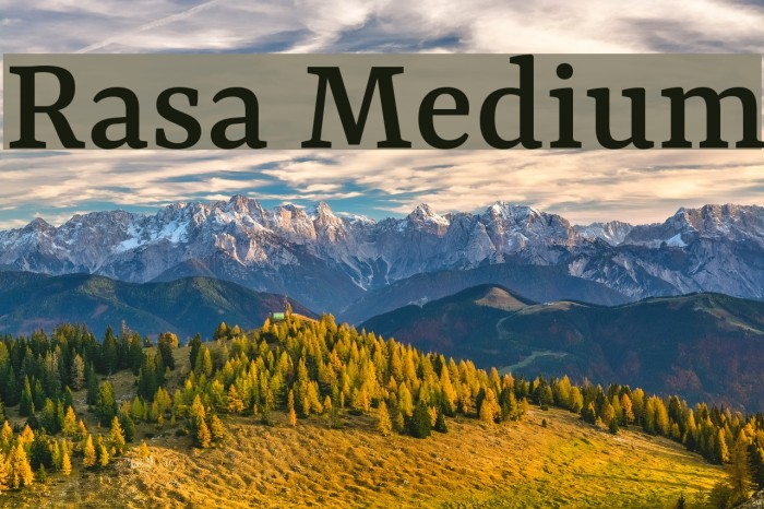 Rasa Medium Font examples