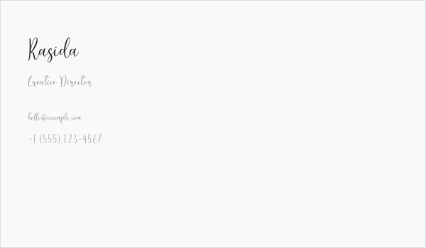 Rasida Business Card