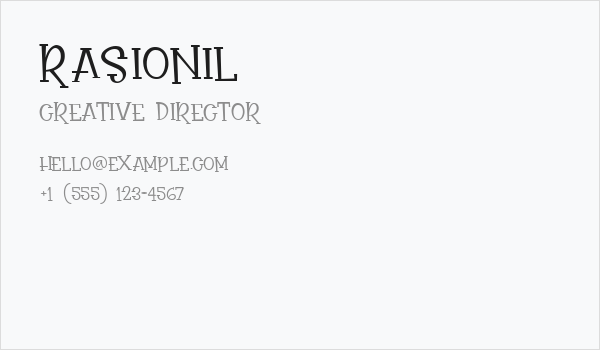 Rasionil Business Card