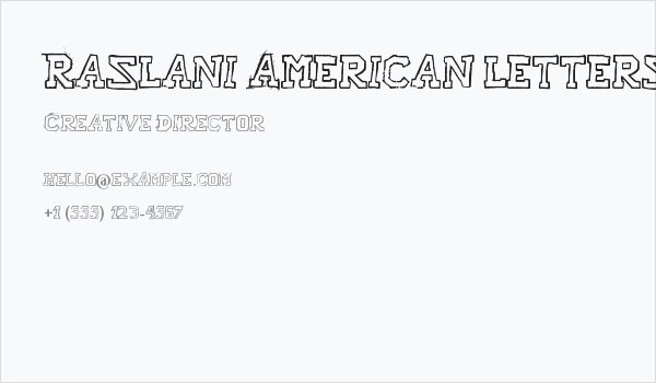 Raslani American letters Bold Business Card