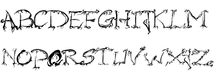 Raslani Horrorz Font LOWERCASE