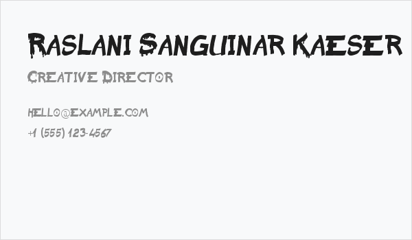 Raslani Sanguinar Kaeser Business Card