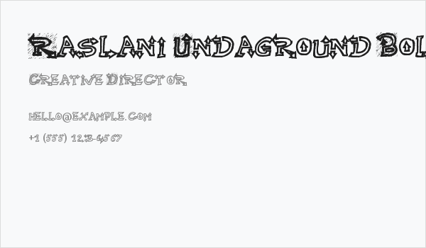 Raslani Undaground Bold Business Card
