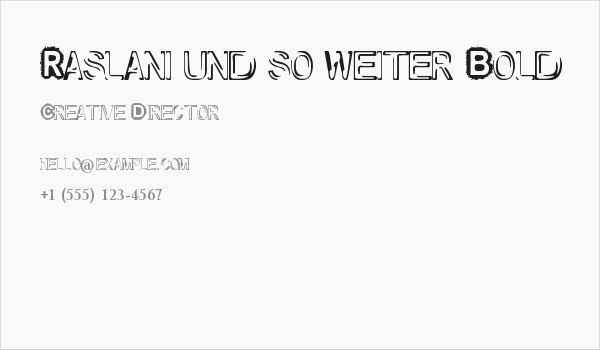 Raslani und so weiter Bold Business Card