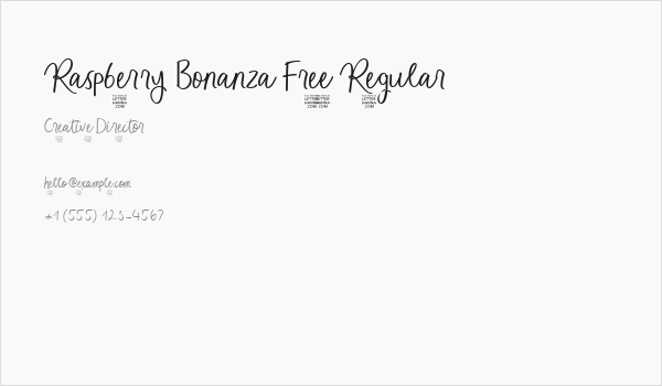Raspberry Bonanza Free Regular Business Card